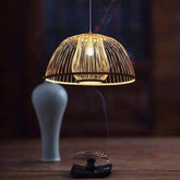 Curved Weaving Rattan Vintage Pendant Light - Clowas
